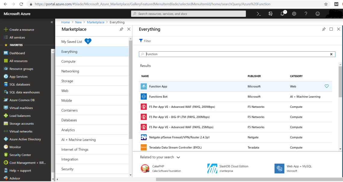 Azure Portal Search