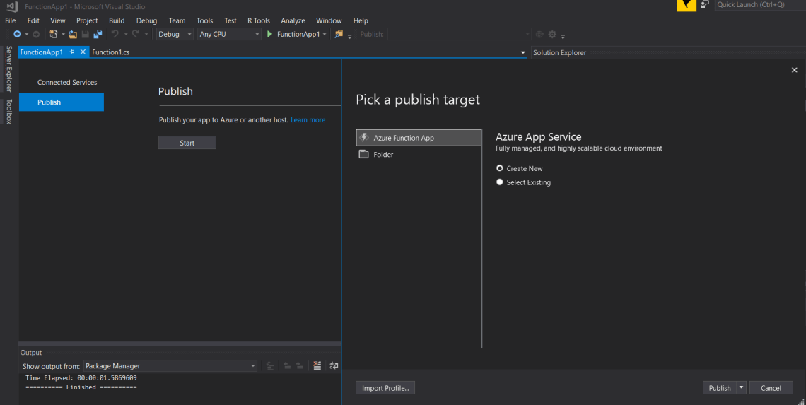 Visual Studio Import Profile