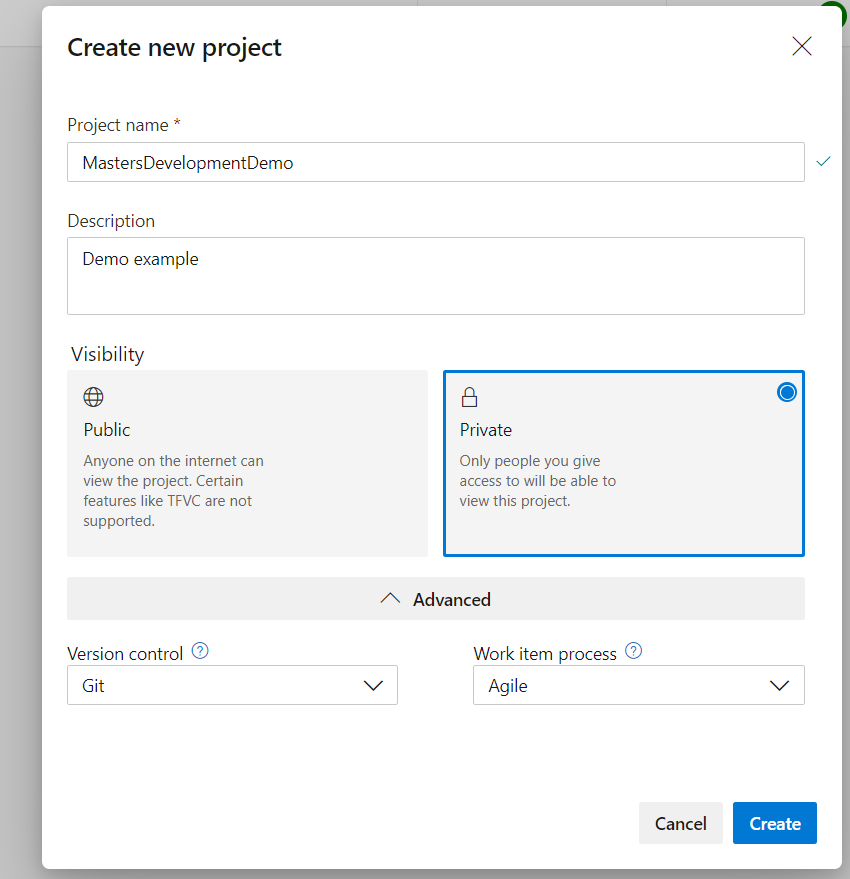 Create an Azure DevOps Project